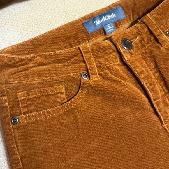 ModCloth Orange Brown Corduroy Pants, size 2 - Picture 3 of 7